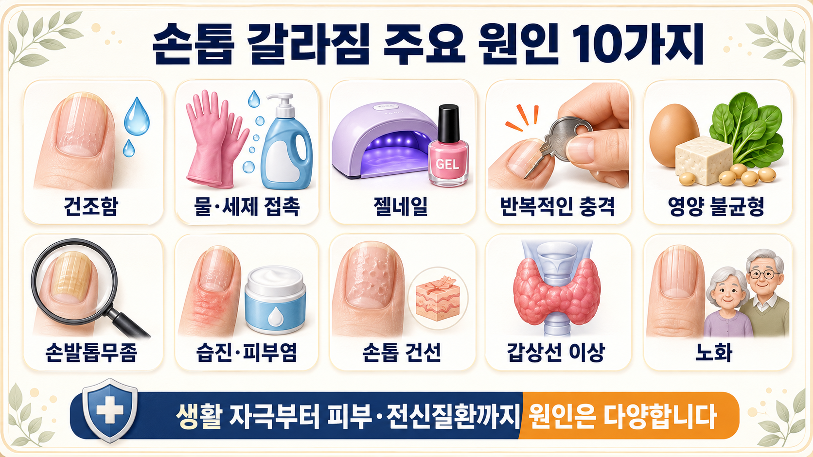 손톱 갈라짐 주요 원인 10가지 이미지