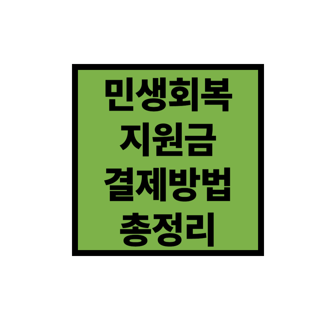 민생회복지원금 결제방법