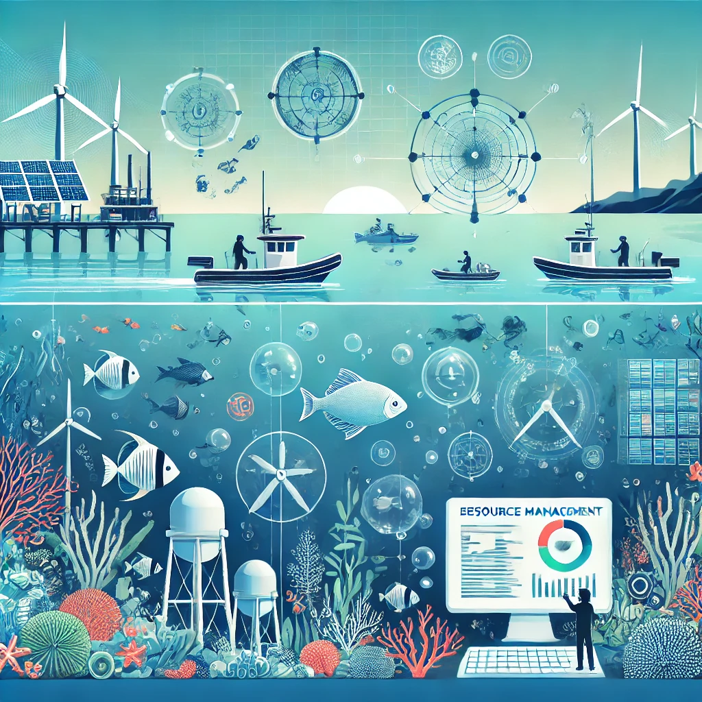 해양 자원들을 묘사하는 그림