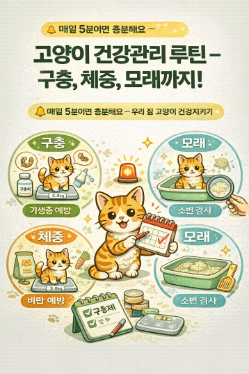 구충, 체중, 화장실? 매일 5분이면 충분해요, 고양이 건강관리 핵심 루틴
