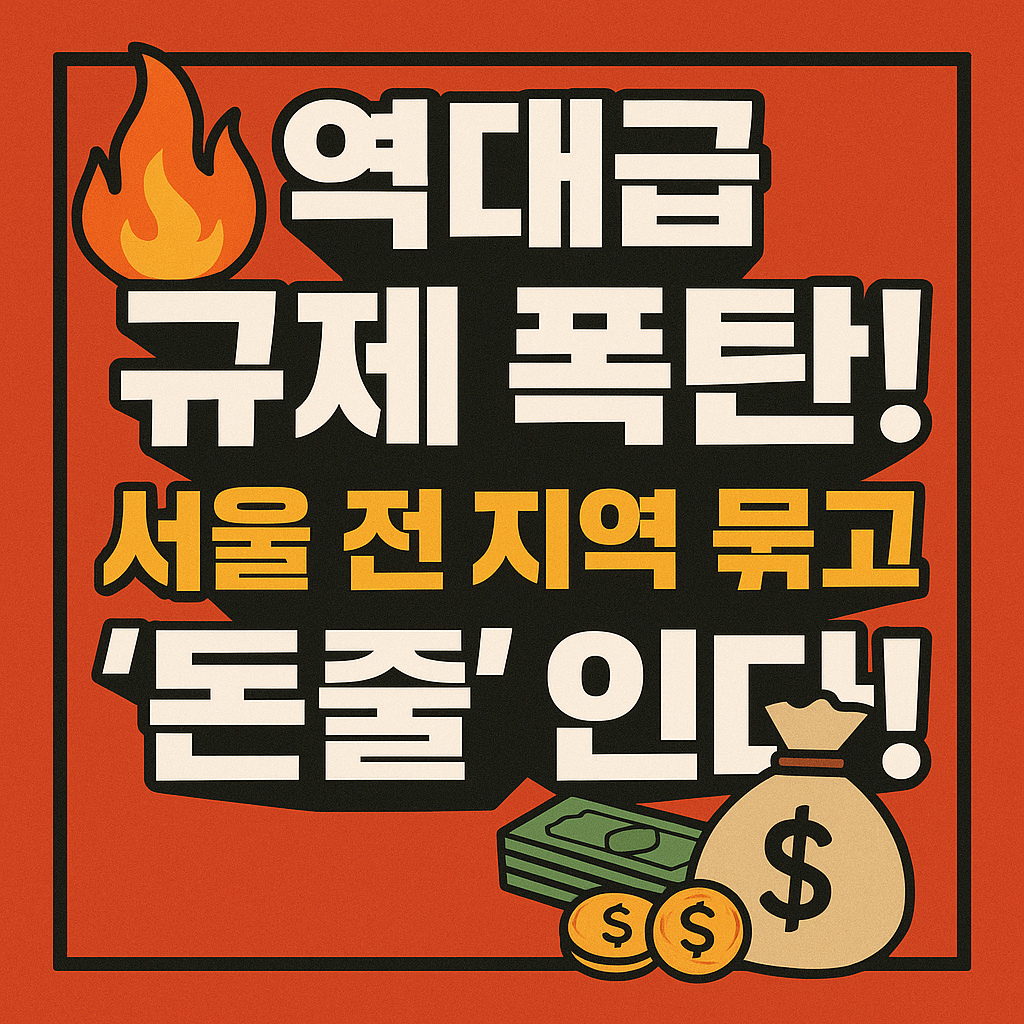 🔥 2025 역대급 규제 폭탄! 서울 전 지역 묶고 '돈줄' 인다! 💸