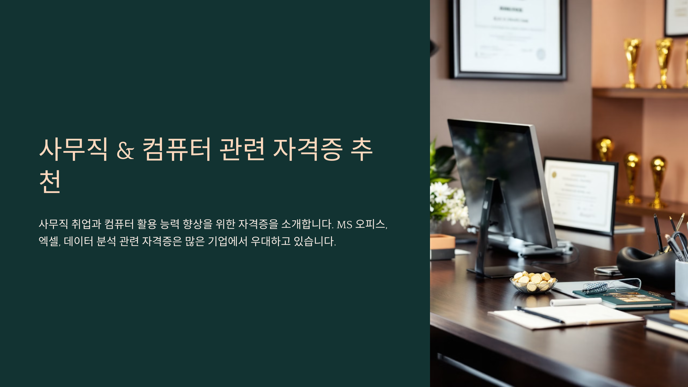 사무직 &amp; 컴퓨터 관련 자격증 추천