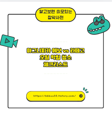 마그니피카 에보 vs 라떼고 오일 막힘 청소 체크리스트