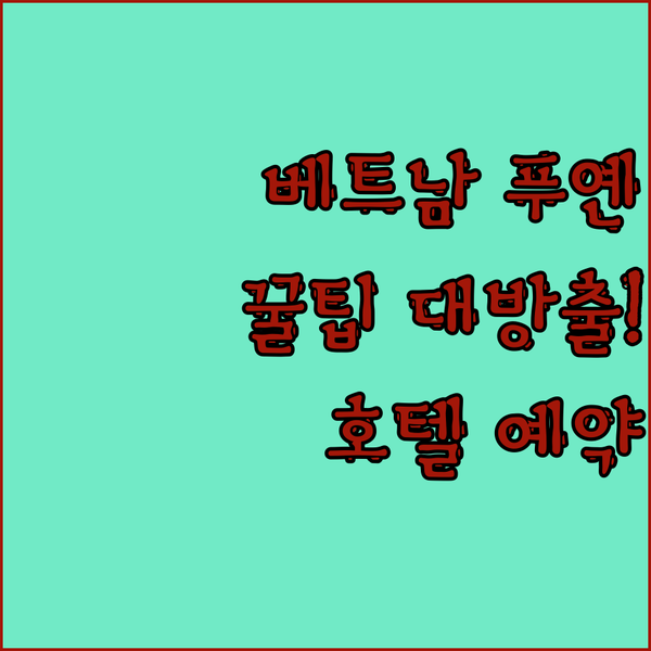 베트남 푸옌 해변 호텔 예약 꿀팁 놓