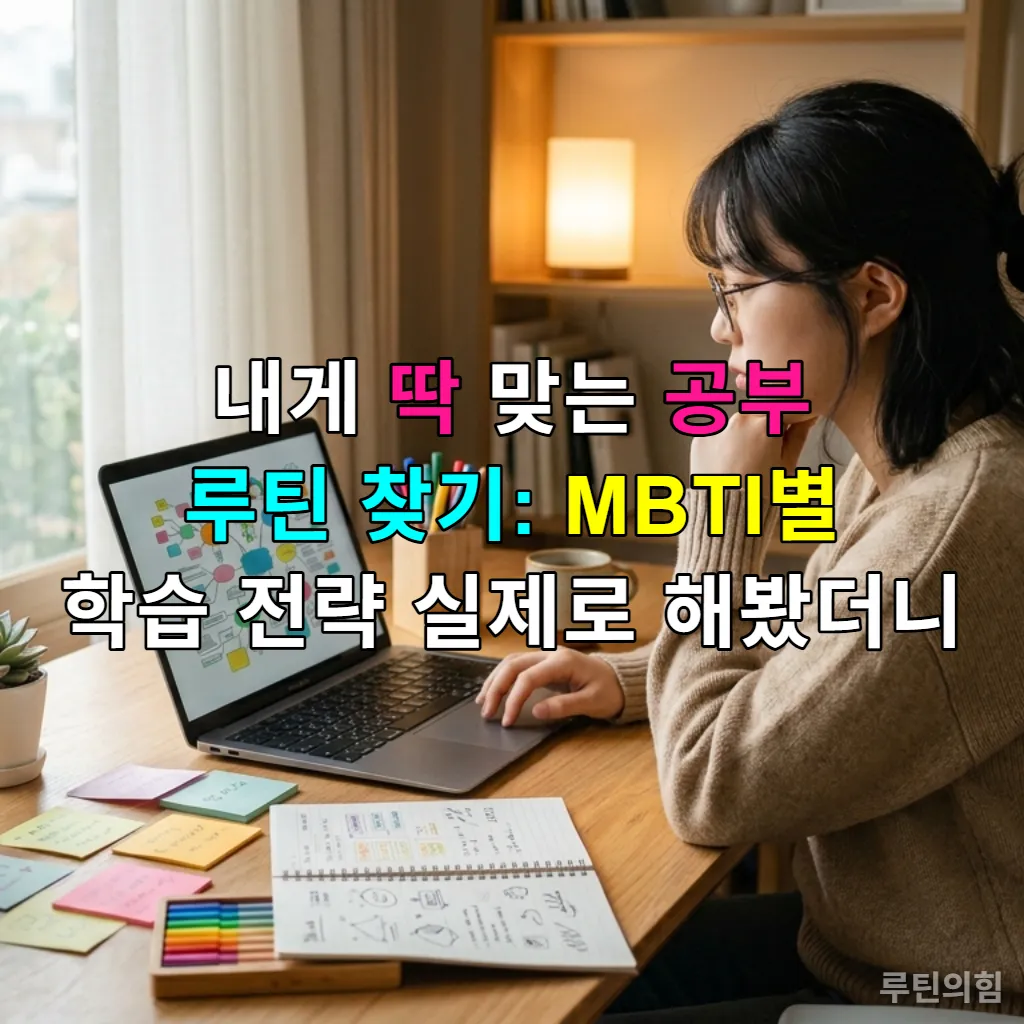 MBTI 유형에 따른 맞춤형 공부 루틴을 찾는 한국 학생의 모습