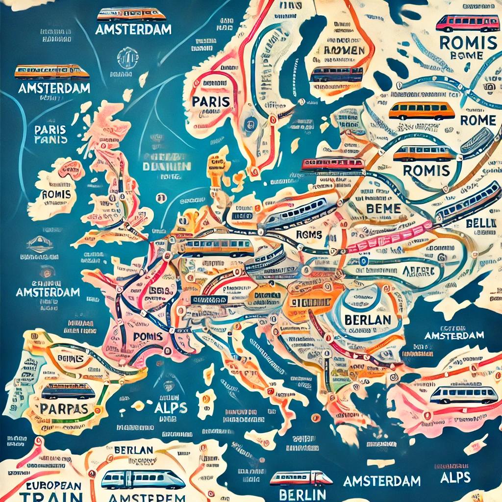 유럽 기차여행 지도