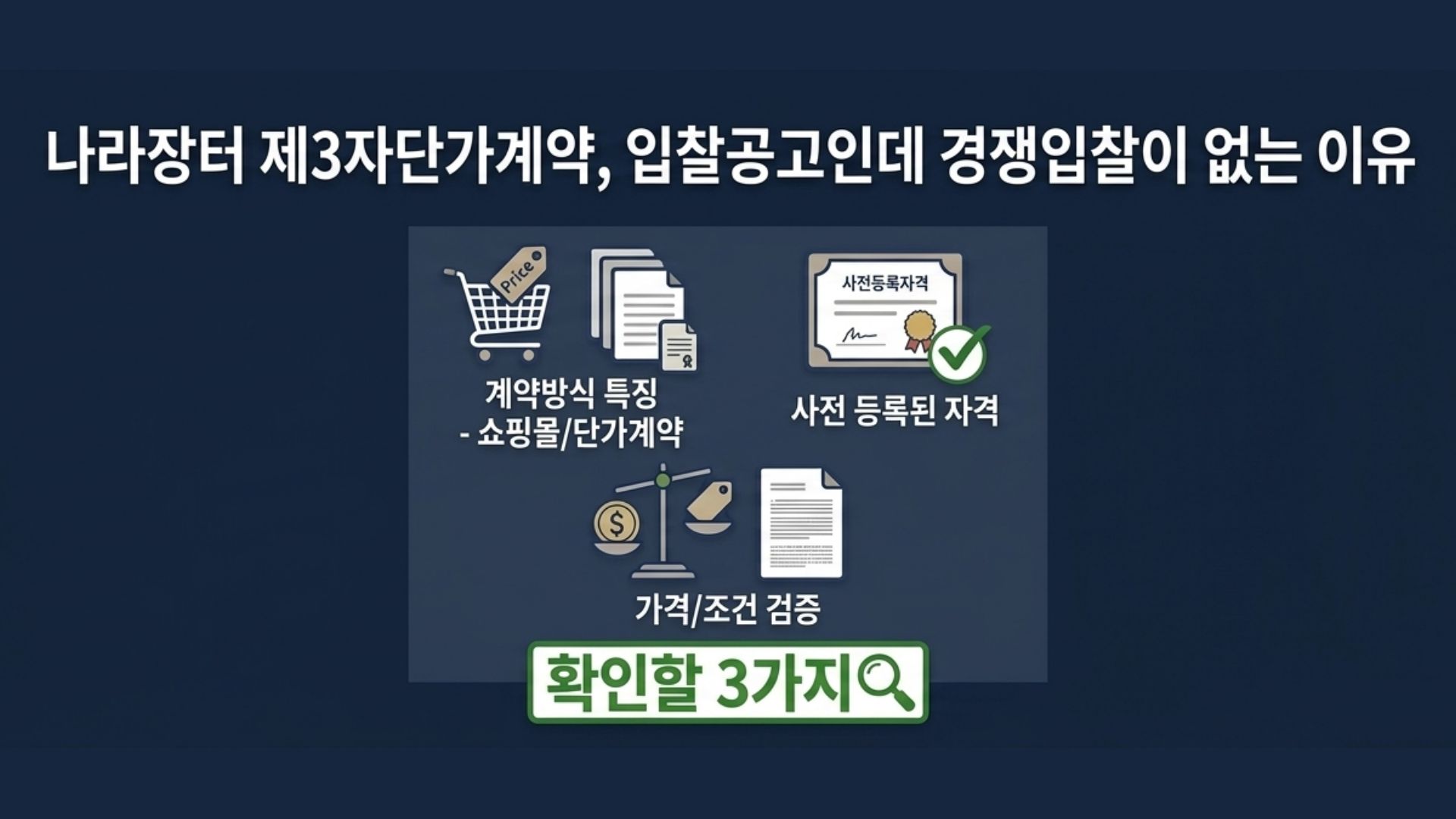나라장터 제3자단가계약, 입찰공고인데 경쟁입찰이 없는 이유 &mdash; 확인해야 할 3가지 대표이미지