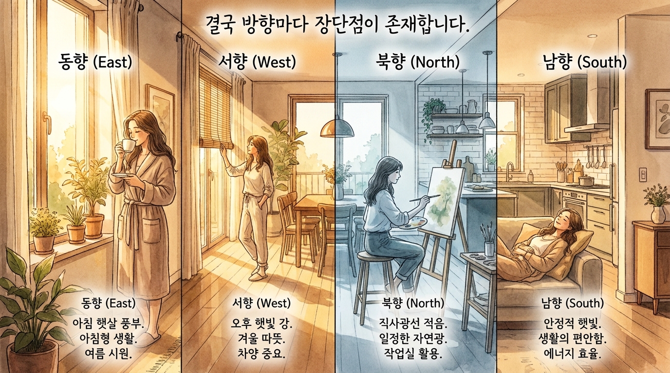 동향과 서향의 차이 장단점 존재