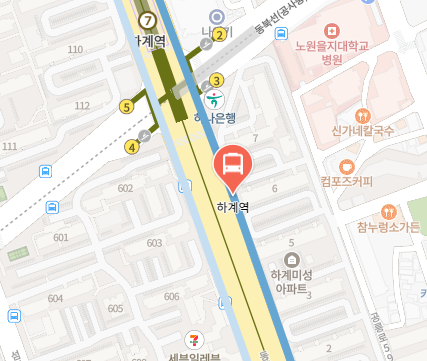 하계역에서 인천공항 리무진 공항버스(6100번) 지도 위치