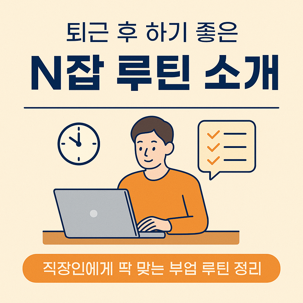 퇴근 후 하기 좋은 N잡 루틴 소개