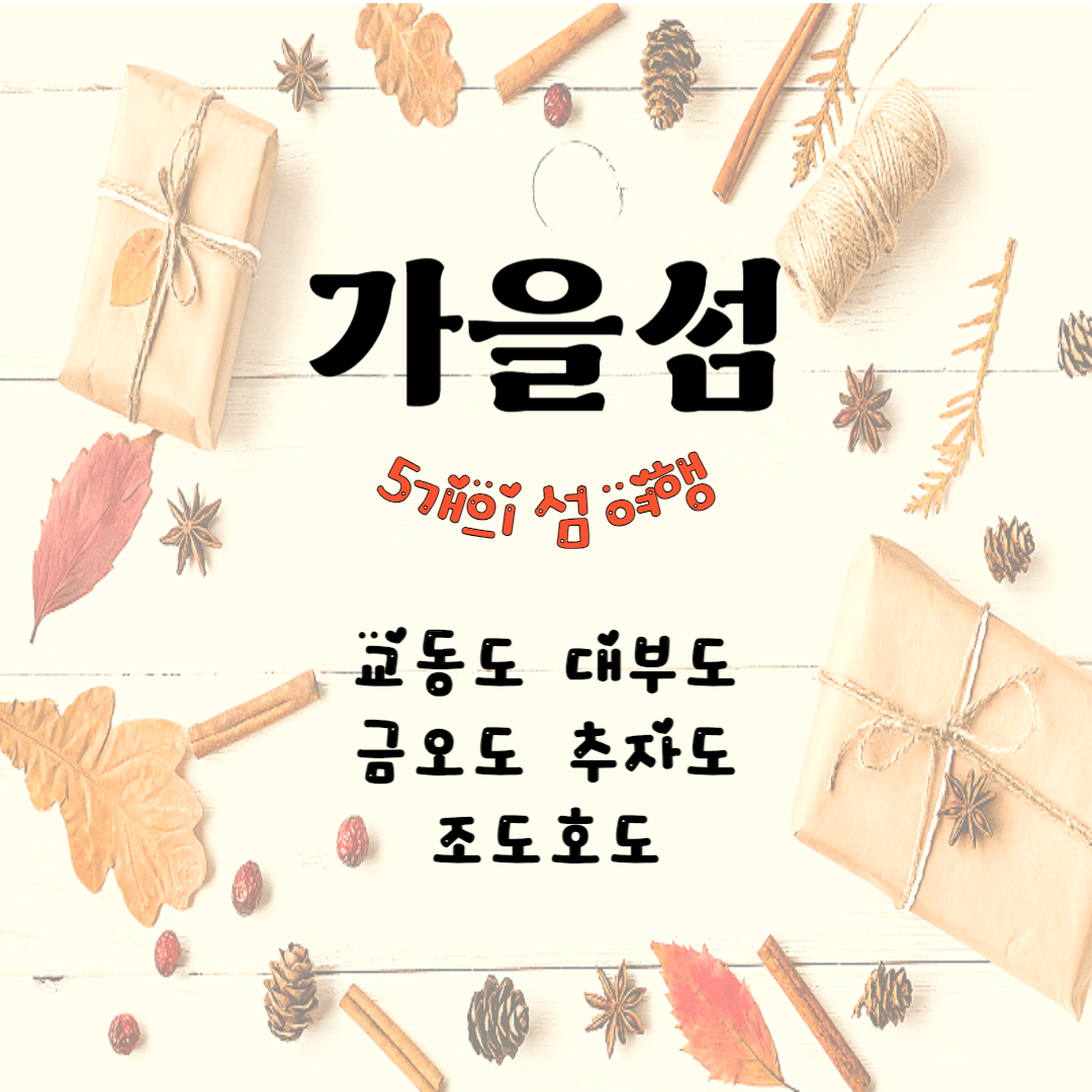 가을 섬^ 교동도, 대부도, 금오도, 조도, 추자도, 5개의 섬 여행