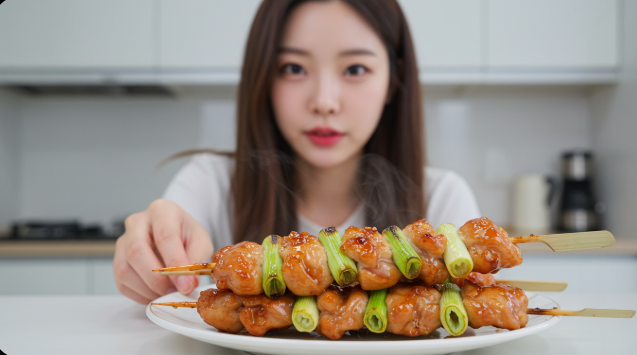 완성된 닭꼬치 이미지