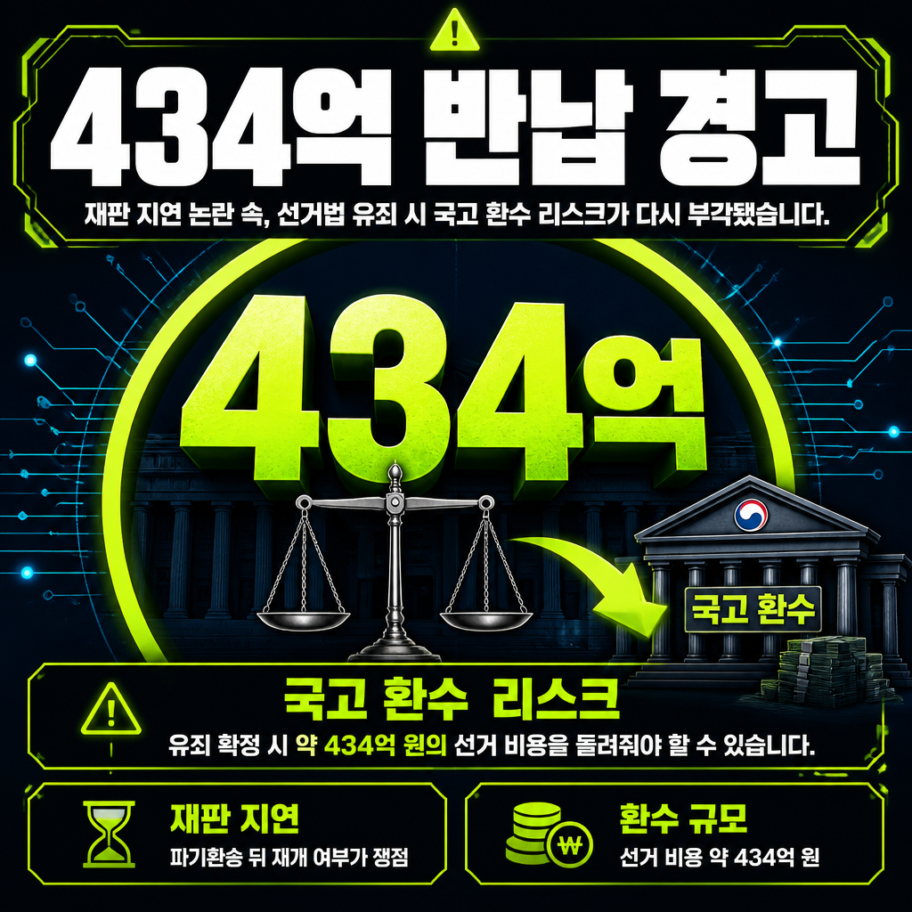 434억 반납 경고