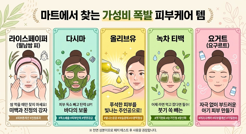 피부과 원장님도 몰래 쓴다는 가성비 폭발 마트템 5가지!