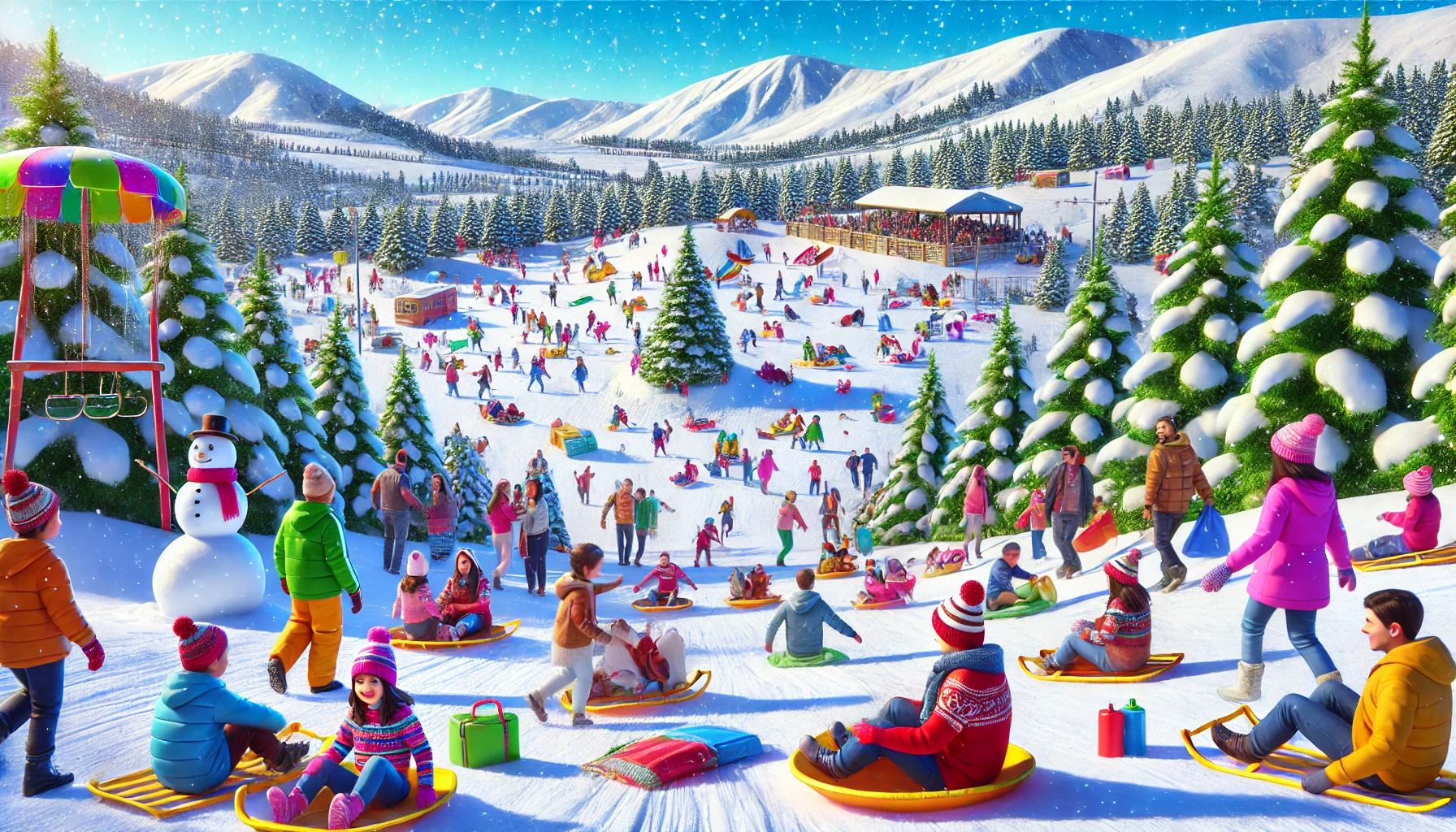 한강공원 눈썰매장 개장 그림