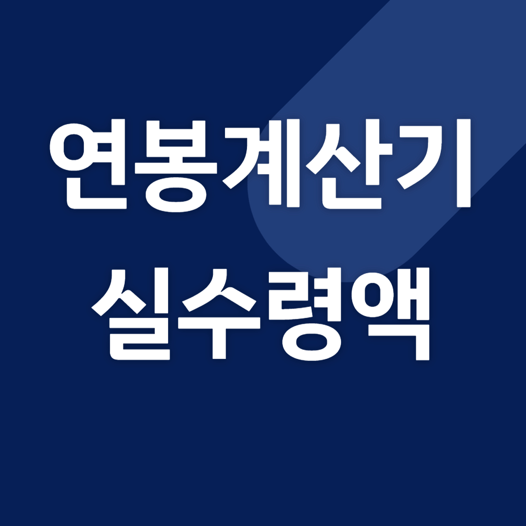 연봉계산기 실수령액