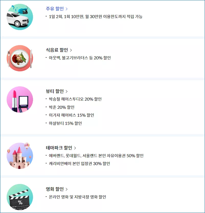 신한카드복지카드 혜택