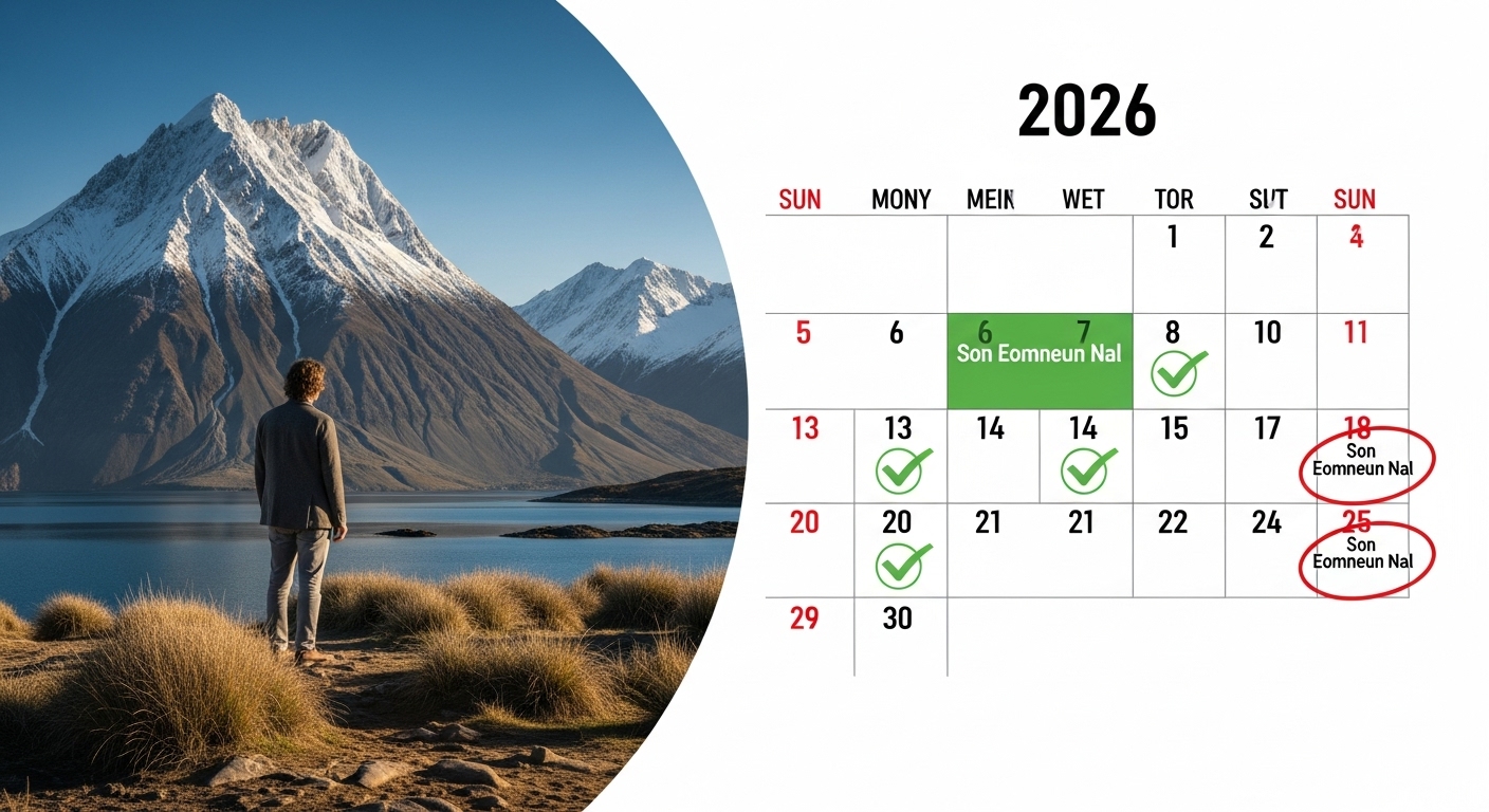 2026년 손 없는 날짜가 월별로 표시된 달력 이미지. 특히 주말과 겹치는 날이 강조되어 있다.