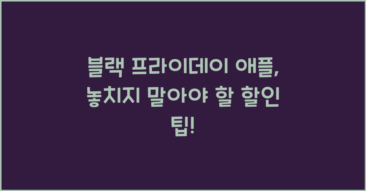 블랙 프라이데이 애플