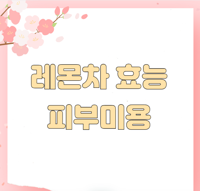 레몬차 효능 피부미용