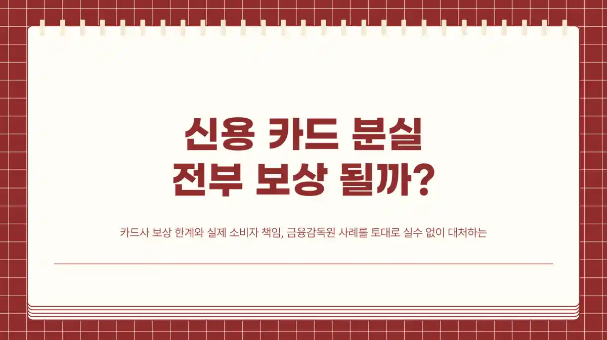신용카드 분실하면 다 보상받을 수 있을까? 보상 안 되는 이유와 소비자 주의사항