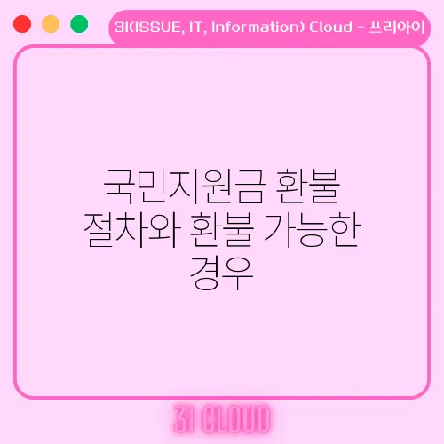 국민지원금 환불 절차와 환불 가능한 경우