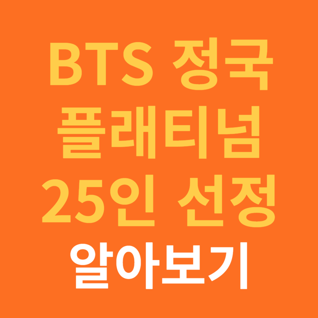 BTS 정국 플래티넘 25인 선정