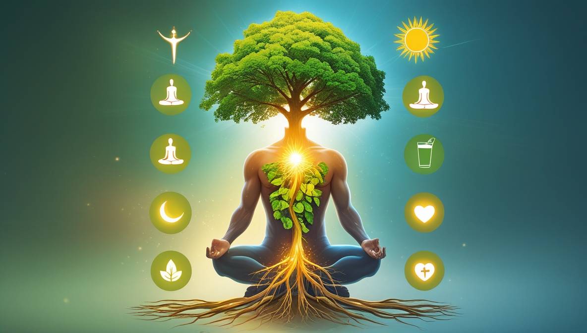 자연 치유력과 몸 스스로 강해지는 생활 습관을 상징하는 이미지