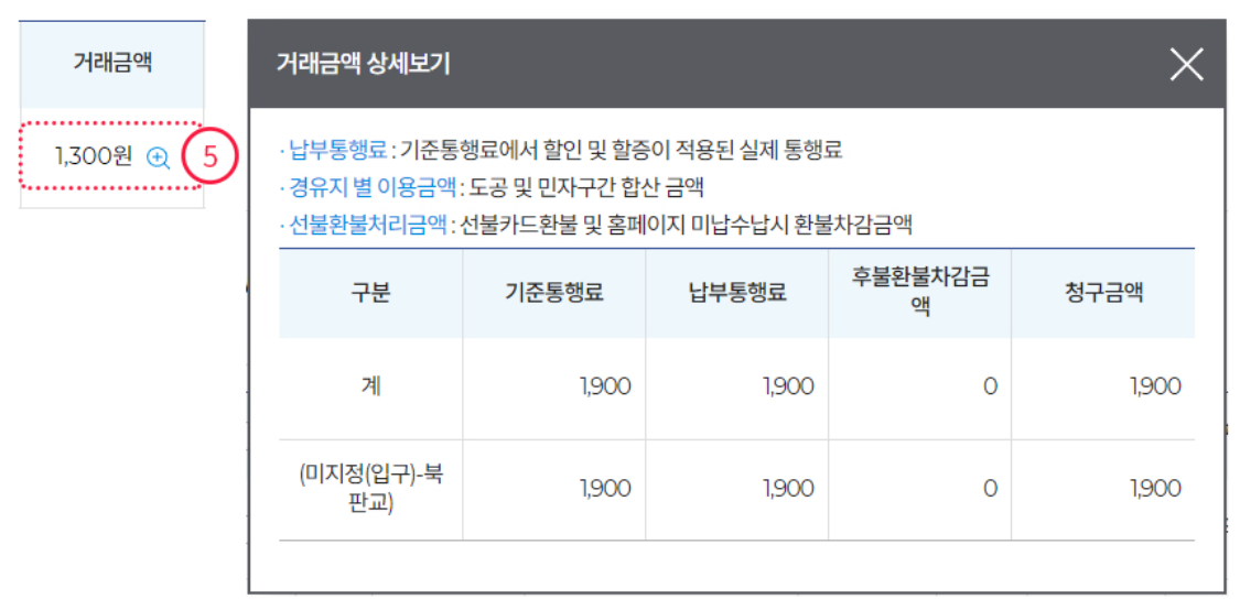 영수증 출력화면