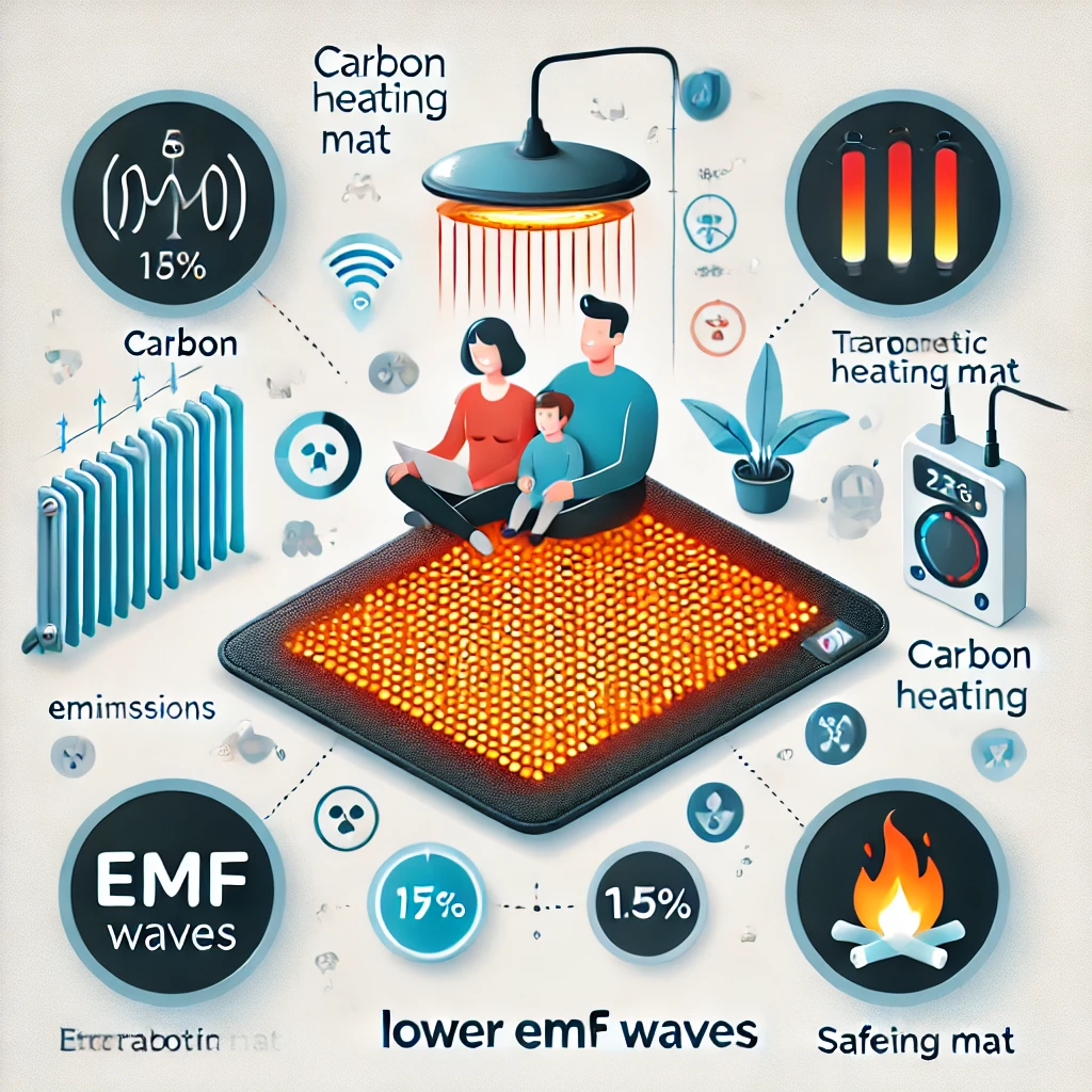 카본매트와 전통 난방 기기의 전자파 방출 비교&amp;#44; 낮은 전자파 강조