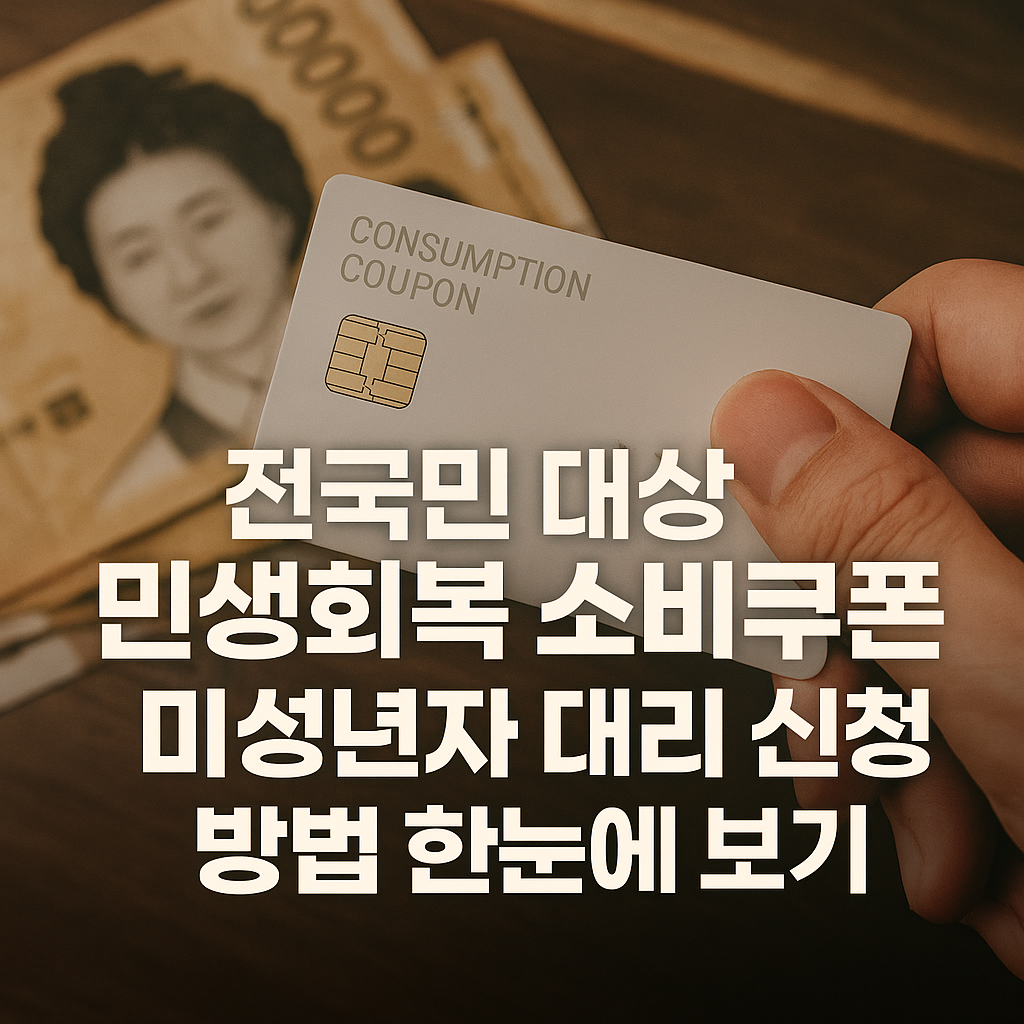 전국민 대상 민생회복 소비쿠폰, 미성년자 대리 신청 방법 한눈에 보기