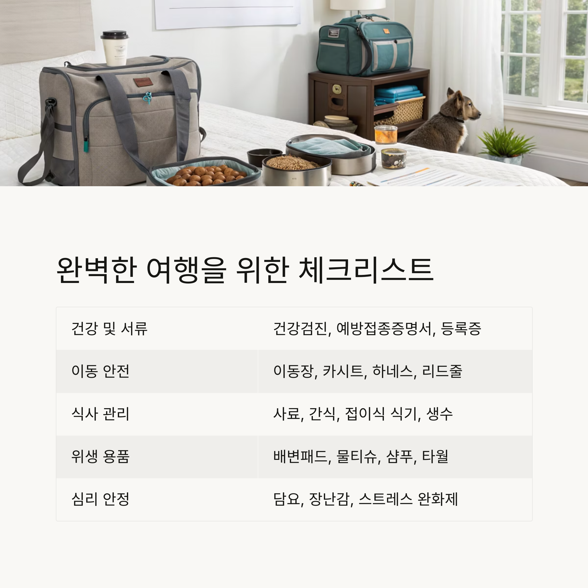 여행을 위한 체크리스트