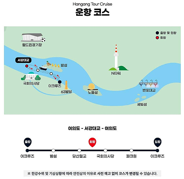 여의도-한강투어크루즈-운항코스
