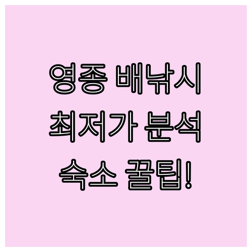 인천 영종도 배낚시 체험 가격 분석과..
