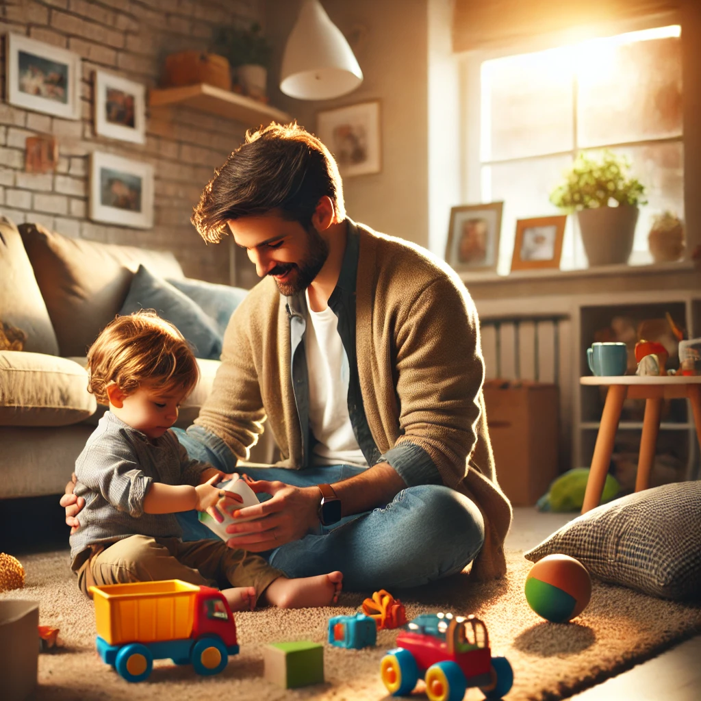 아빠와 놀고 있는 아기