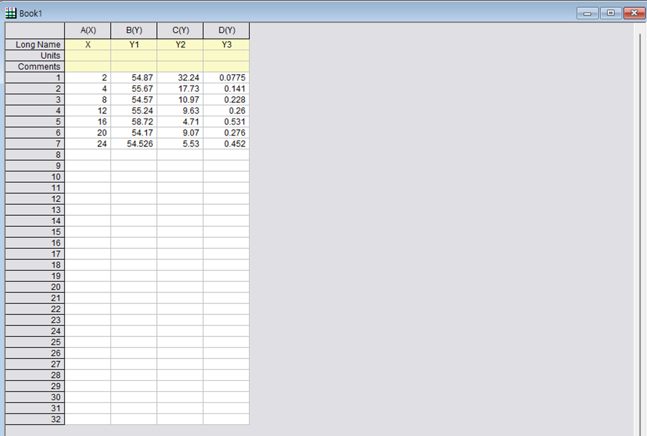 origin - colum - setting - 3Y - data