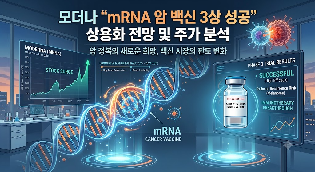 모더나 "mRNA 암 백신 3상 임상 성공" 결과와 상용화 시기 및 모더나 주가 분석
