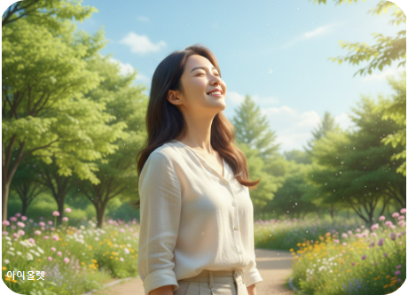 치료 후 회복한 사람의 미소