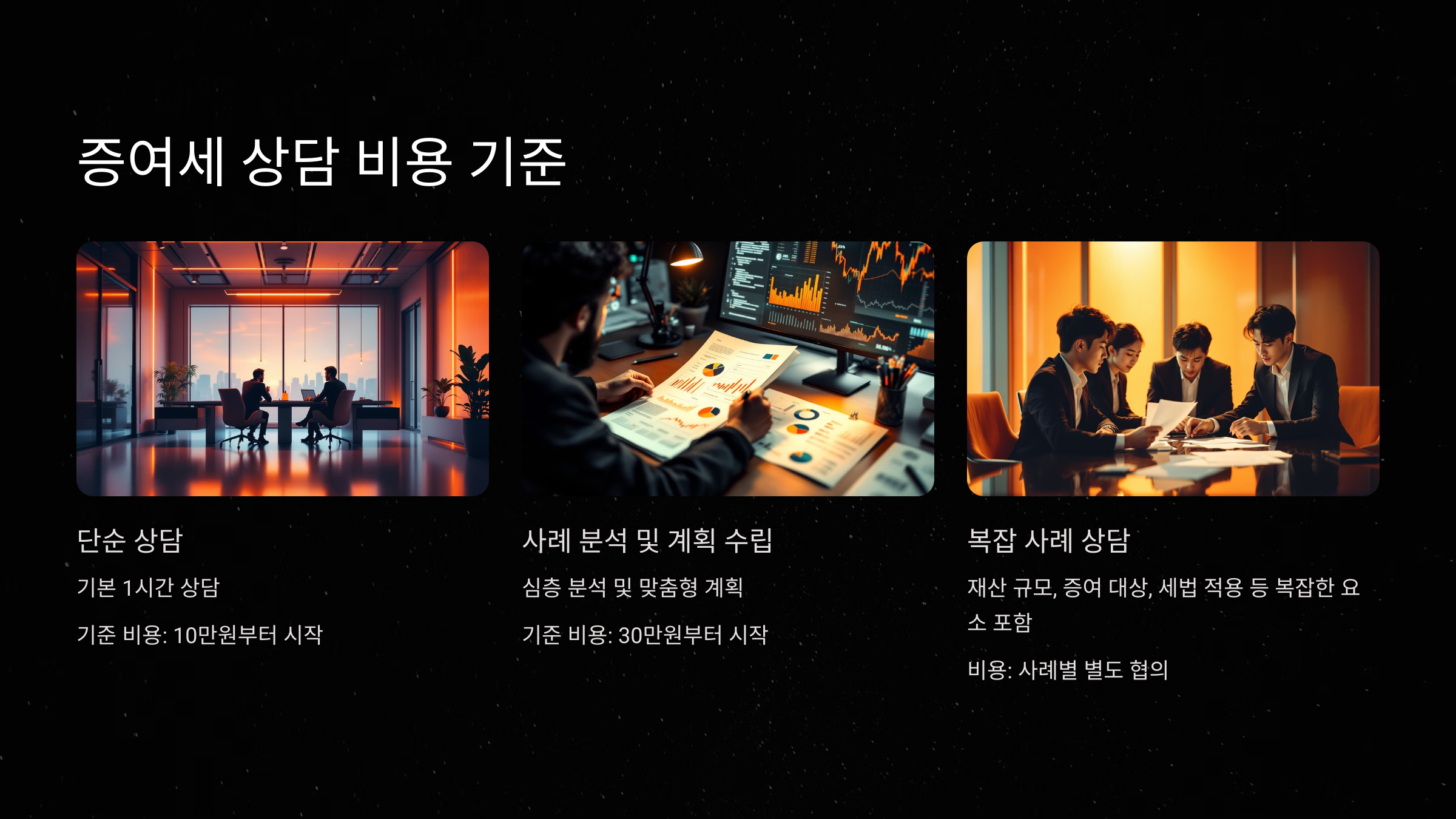 증여세 상담 비용의 기준