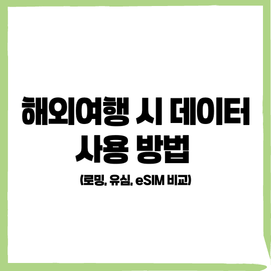 해외여행 데이터, 로밍, 유심, eSIM11