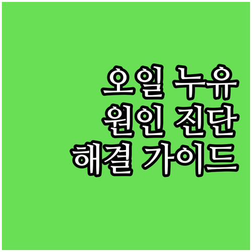 자동차 오일 누유 원인 진단 및 해결