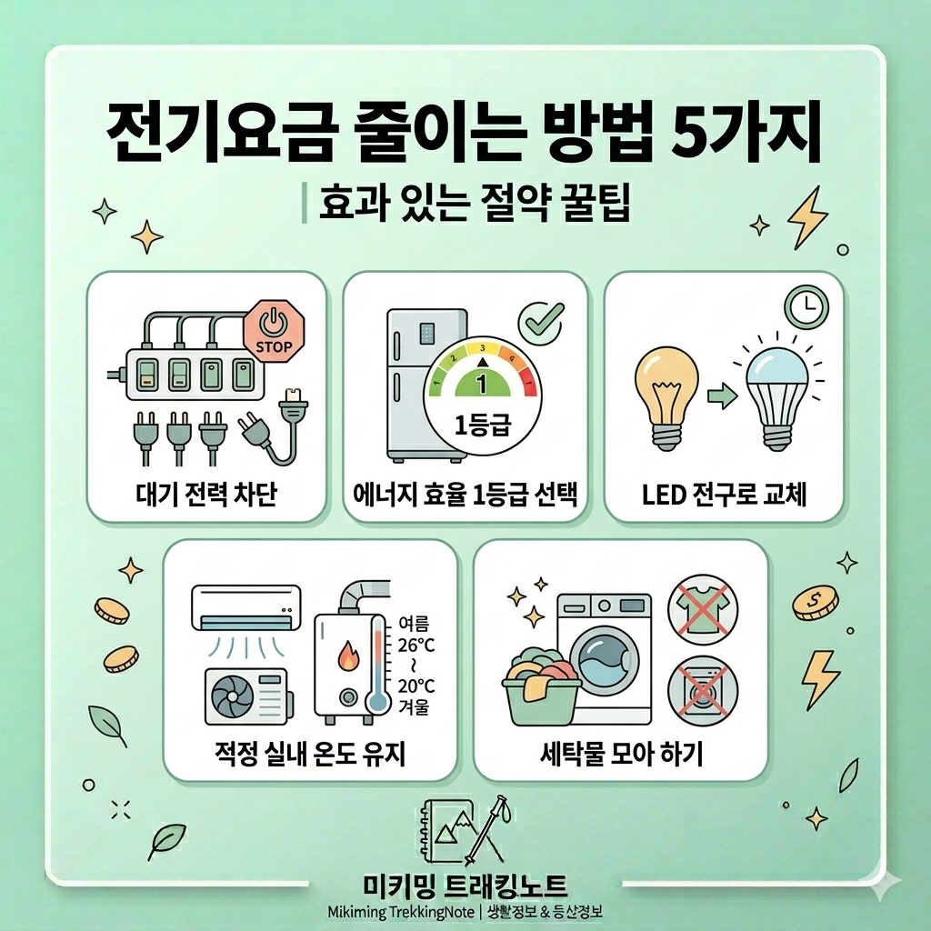 전기요금 줄이는 방법 5가지 ㅣ 효과 있는 절약 꿀팁