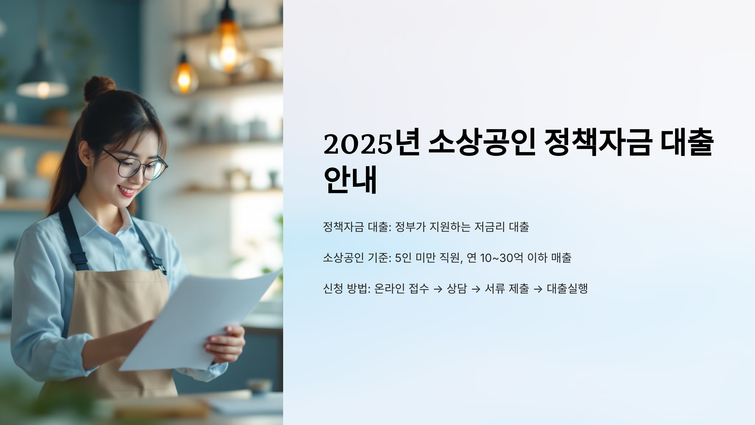 2025년 소상공인 정책자금 대출안내