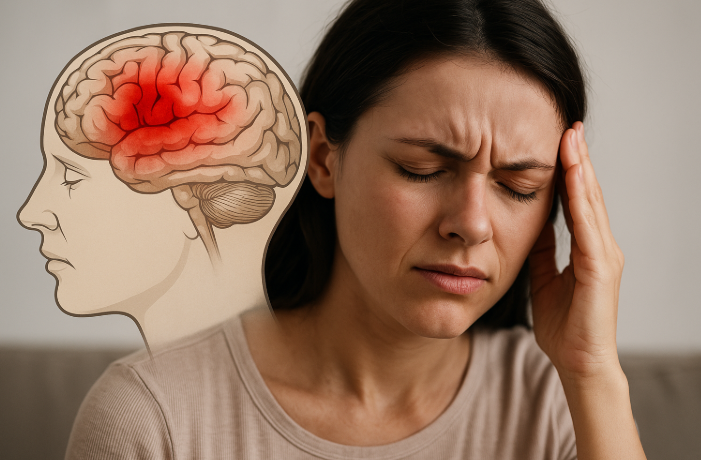 뇌출혈 의심되는 여성 사진