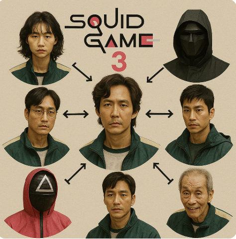 오징어게임 시즌3, 등장인물 관계도 및 떡밥 분석 관련 사진