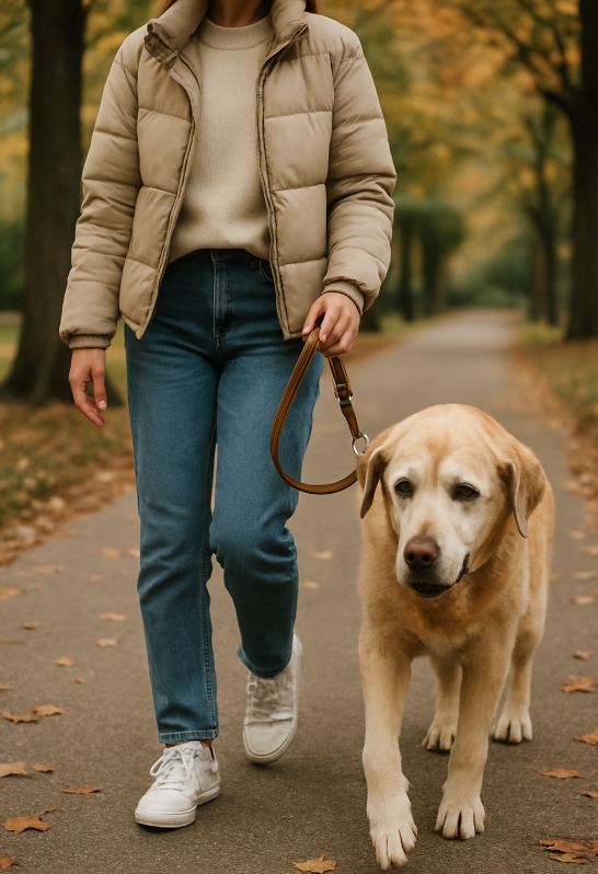 노령견과의 산책 이미지