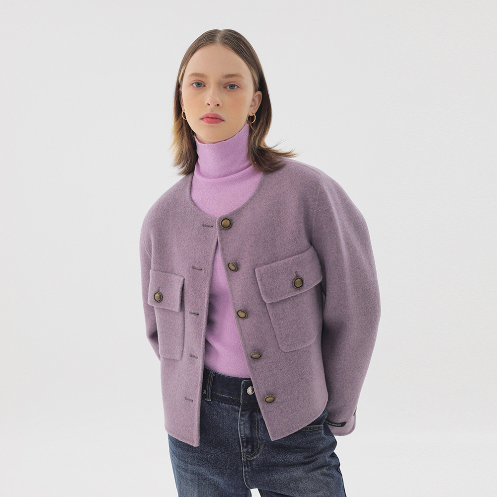 온앤온 캐시미어 블렌드 칼라리스 자켓 NEW2XJB11