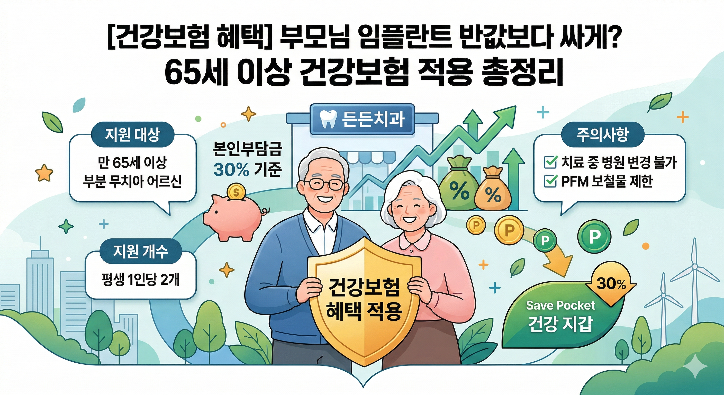 [건강보험 혜택] 부모님 임플란트 반값보다 싸게? 65세 이상 건강보험 적용 총정리