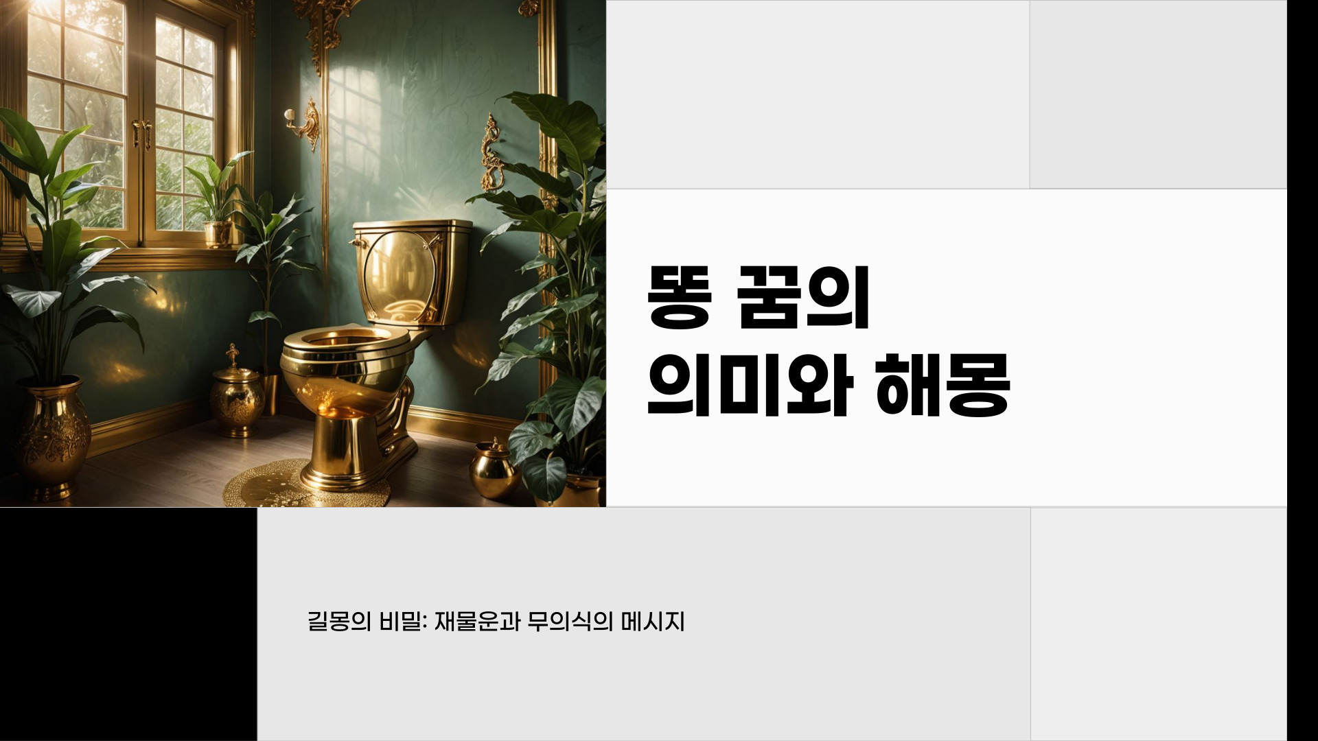 똥 꿈해몽 풀이
