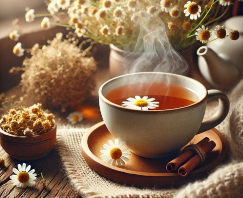 불면증 치료방법 : 따뜻한 캐모마일 차 마시기
